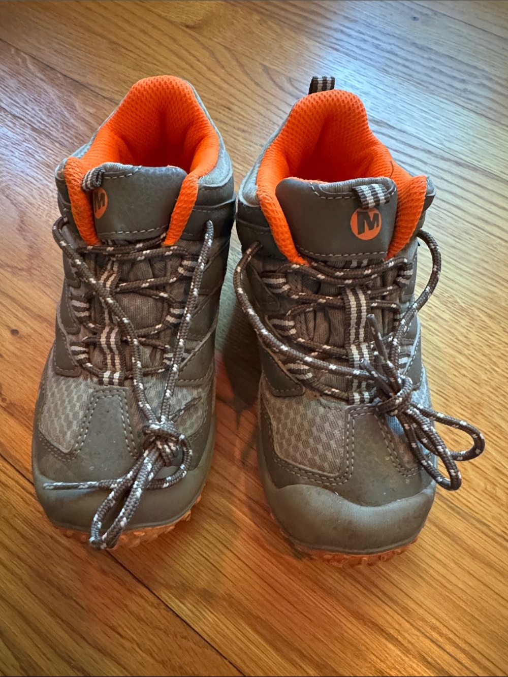 Kids Brown and Orange Outdoor Sneakers